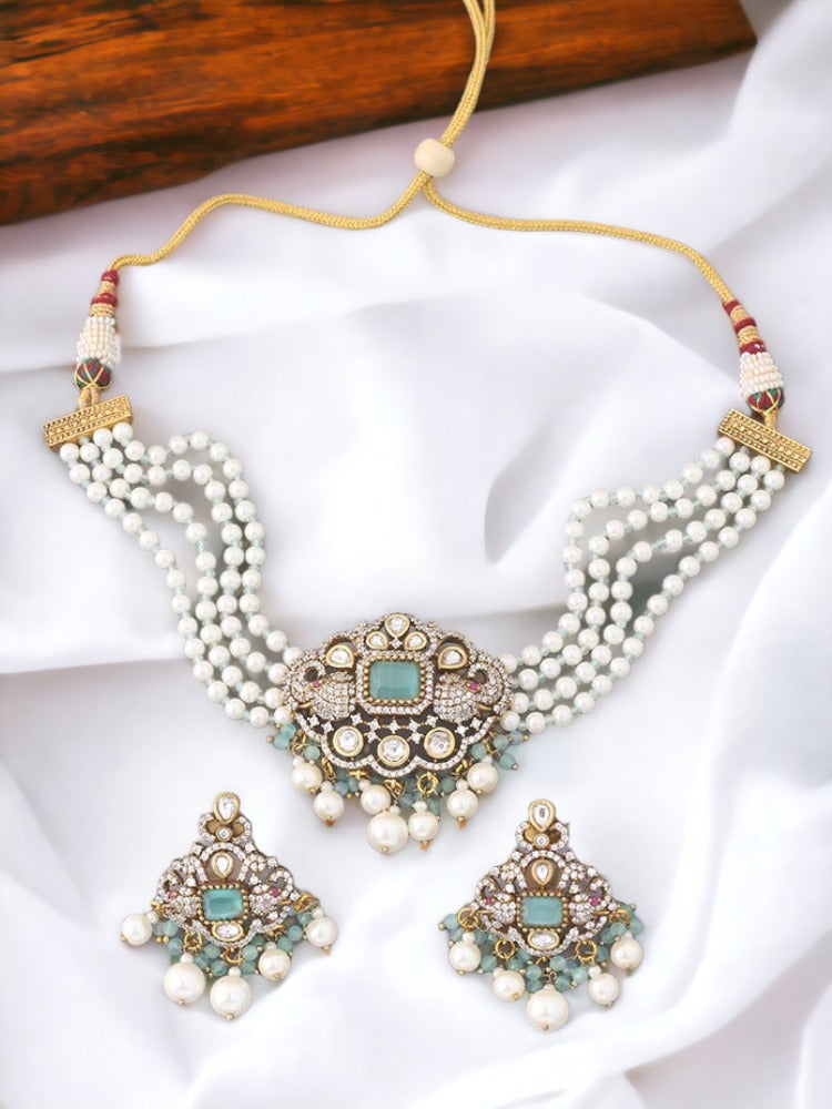 Turquoise Ashvi Jewellery Set