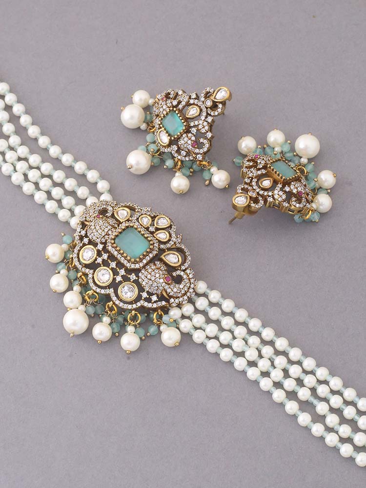 Turquoise Ashvi Jewellery Set
