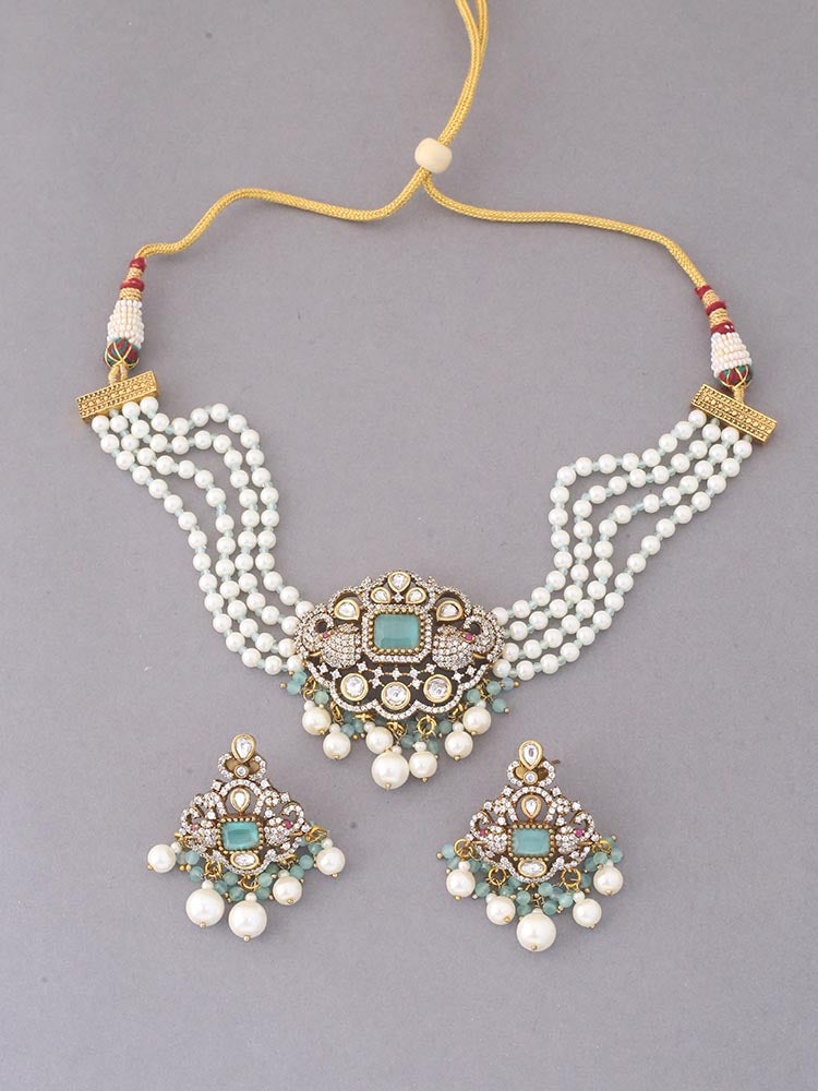 Turquoise Ashvi Jewellery Set