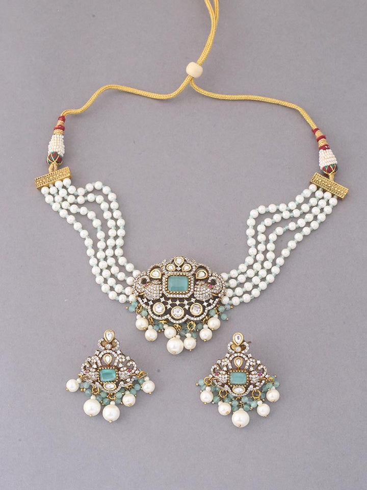 Turquoise Ashvi Jewellery Set