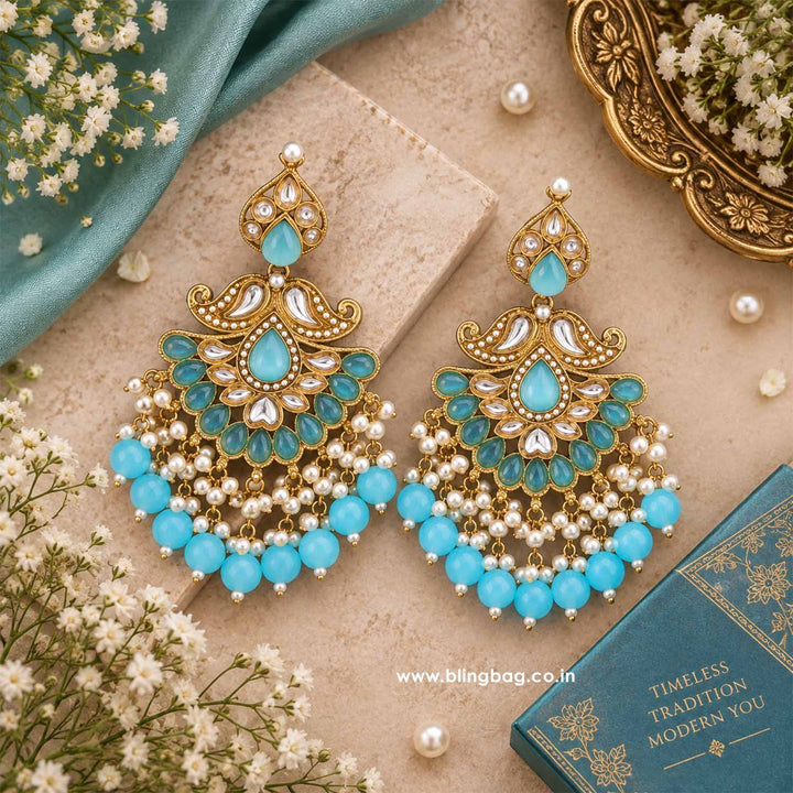 Turquoise Bhumika Ethnic Danglers