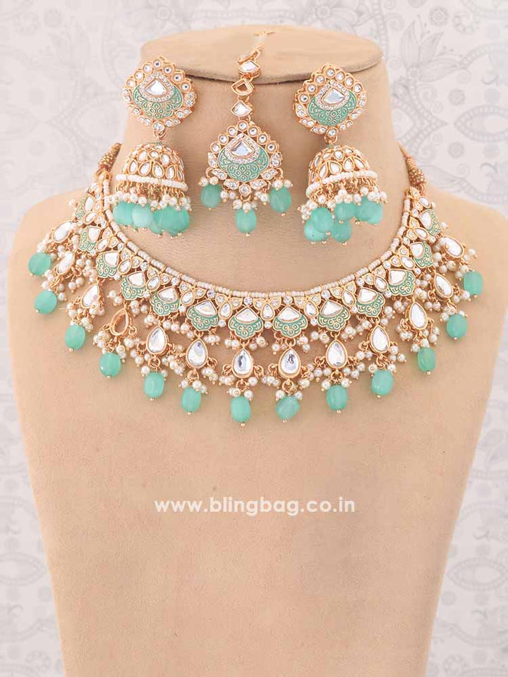 Turquoise Dhamini Jewellery Set