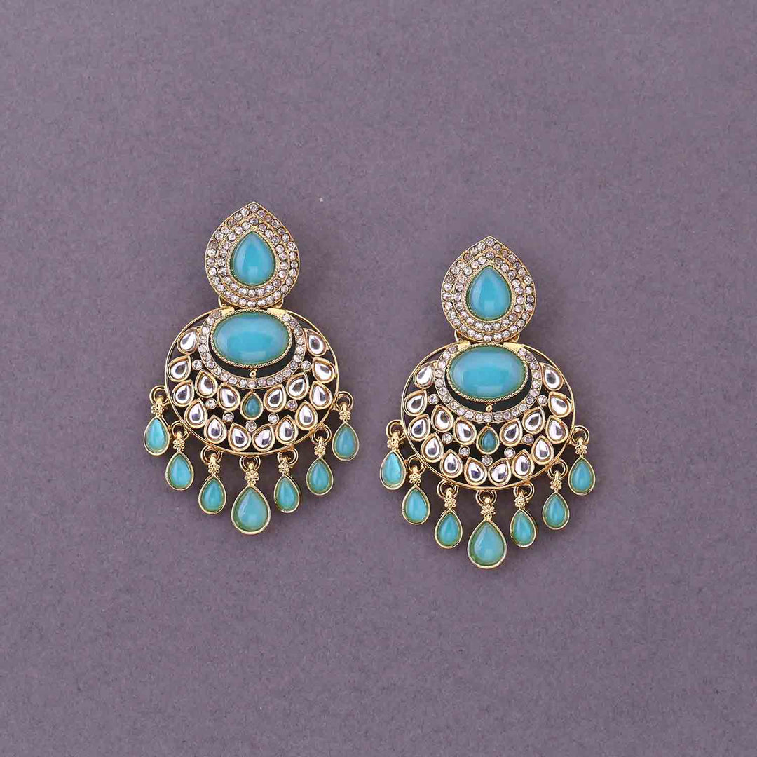 Turquoise Diyanshi Chandbalis