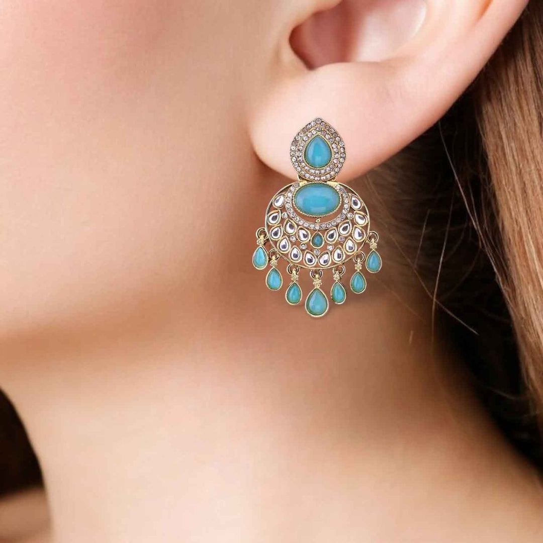 Turquoise Diyanshi Chandbalis