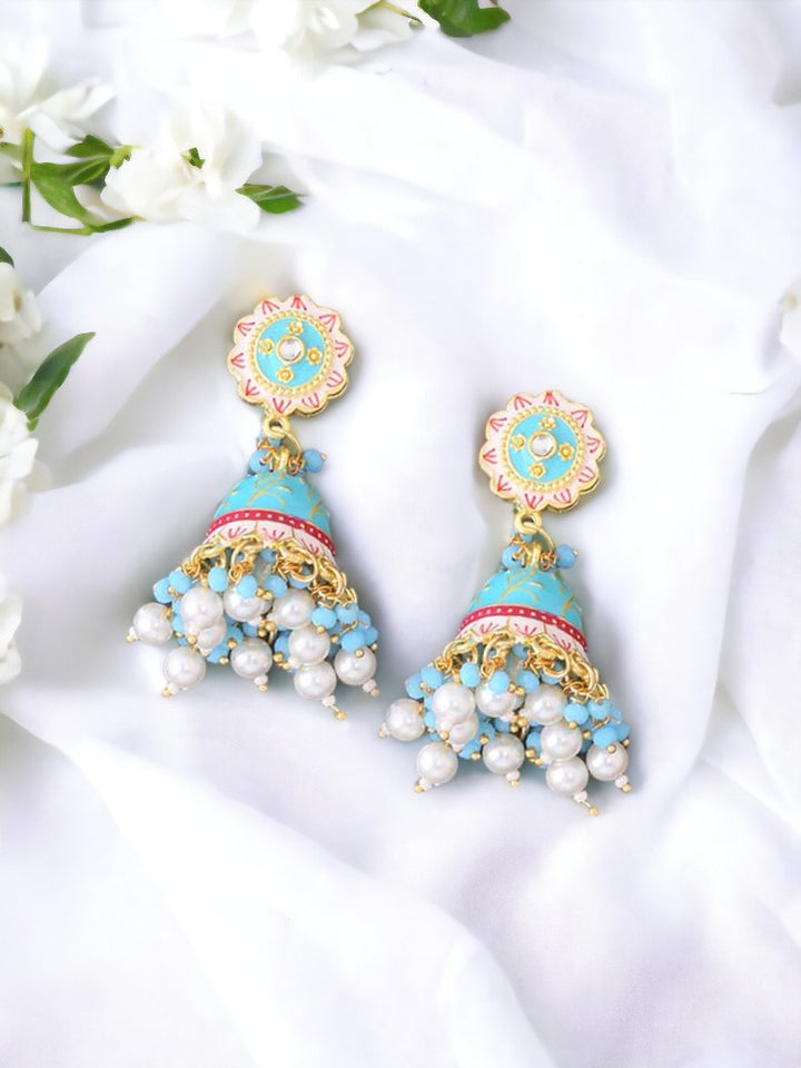 Turquoise Dulari Jhumkis