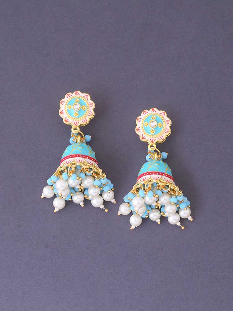 Turquoise Dulari Jhumkis