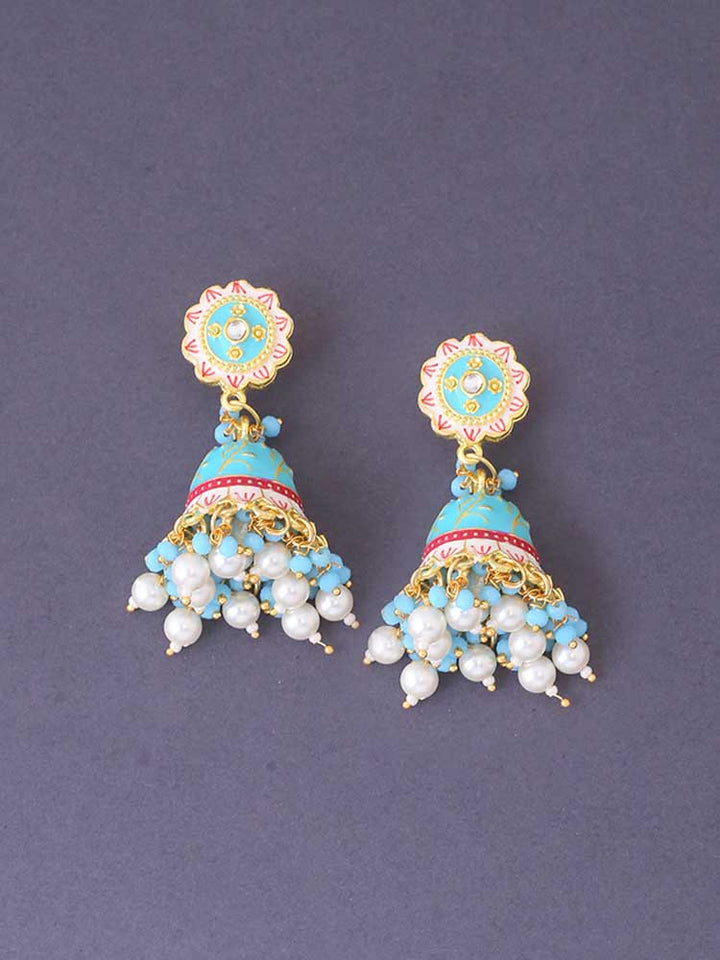 Turquoise Dulari Jhumkis