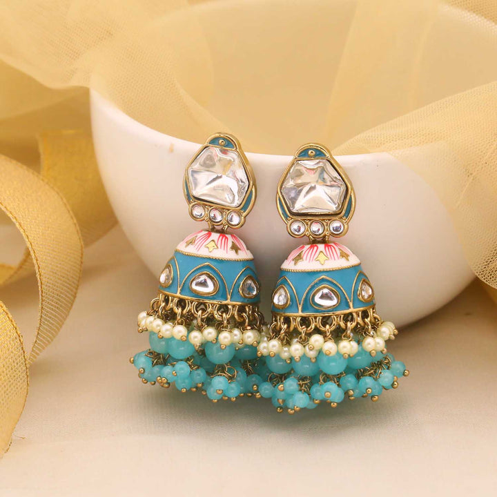 Turquoise Farheen Jhumkis