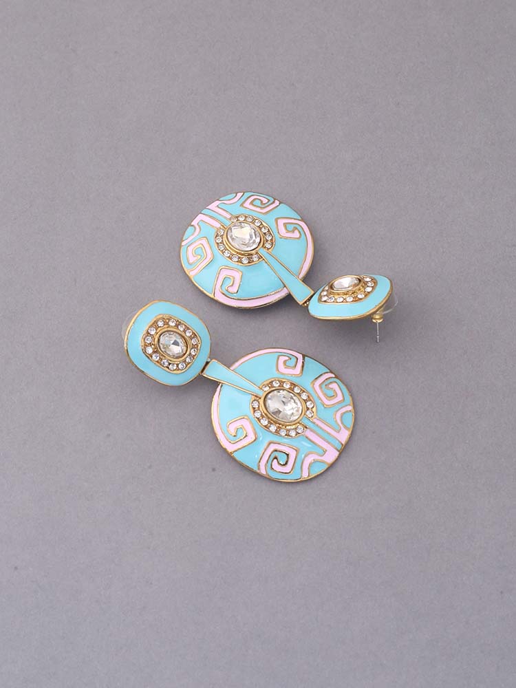 Turquoise Grace Ethnic Danglers - EOSS