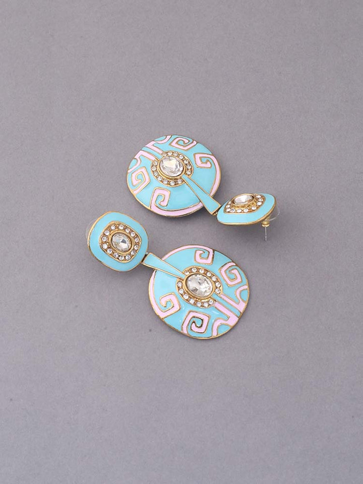 Turquoise Grace Ethnic Danglers - EOSS