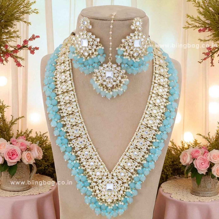 Turquoise Gracia Kundan Jewellery Set
