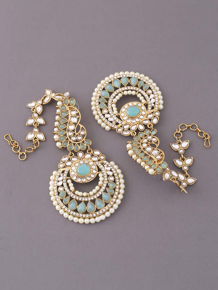 Turquoise Jharokha Sahara Chandbalis