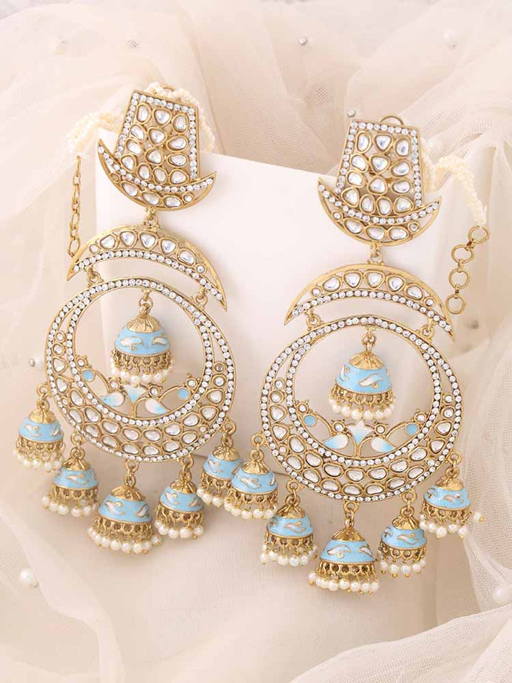 Turquoise Jhulam Jhumkis
