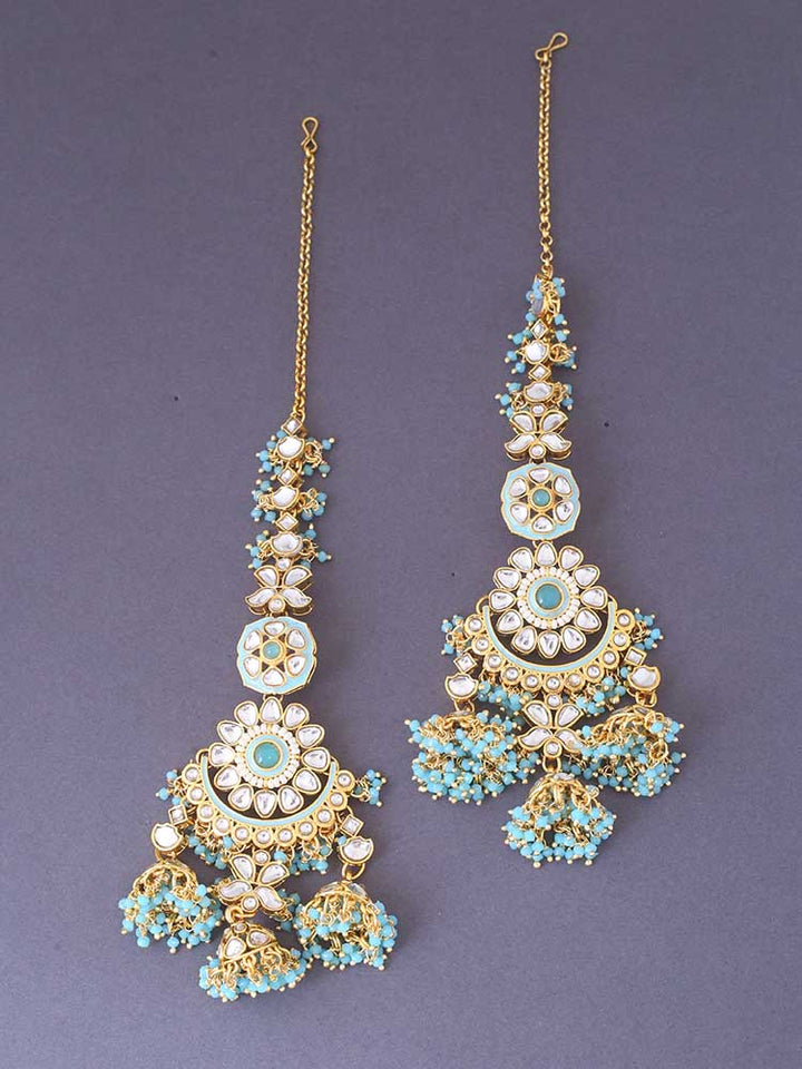Turquoise Kasi Jhumkis