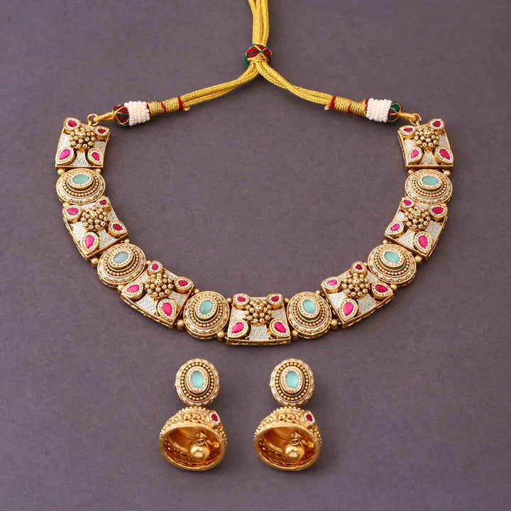 Turquoise Kushala Antique Rajwadi Set