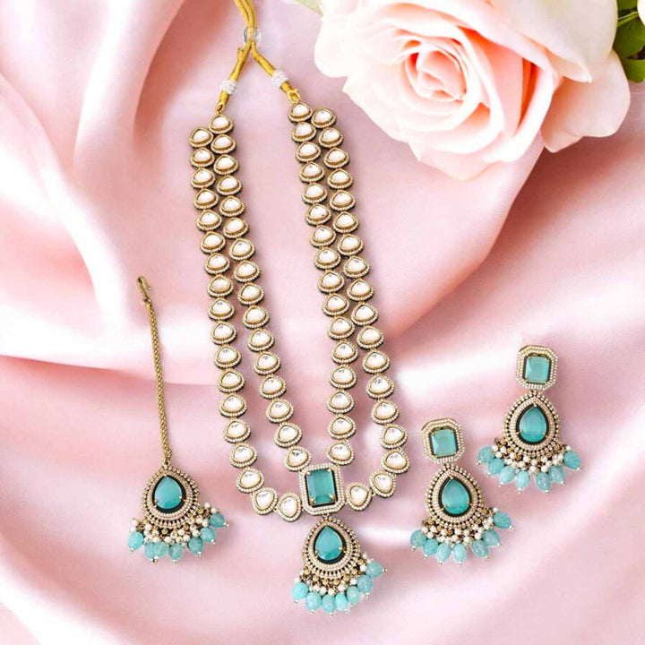 Turquoise Lexi Kundan Jewellery Set