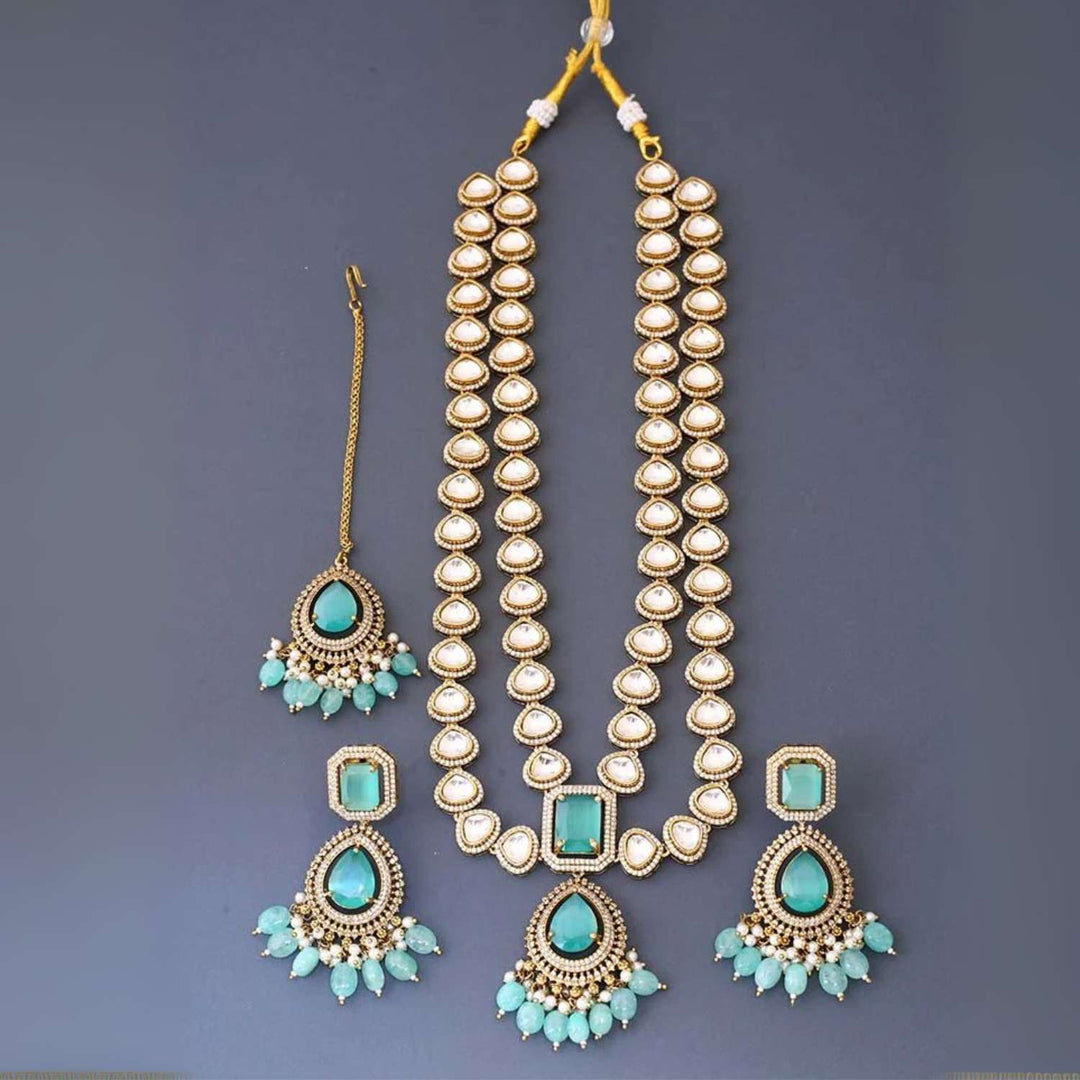Turquoise Lexi Kundan Jewellery Set