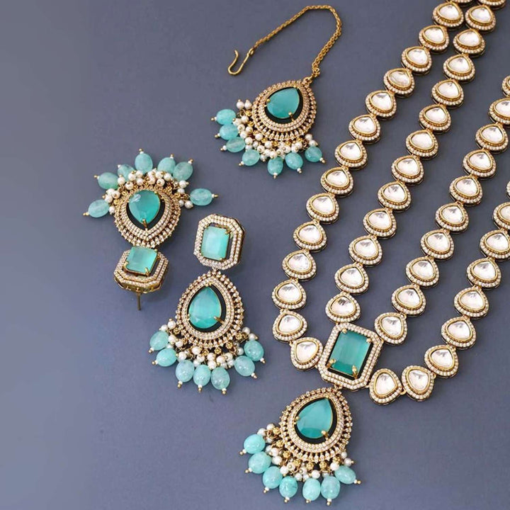 Turquoise Lexi Kundan Jewellery Set