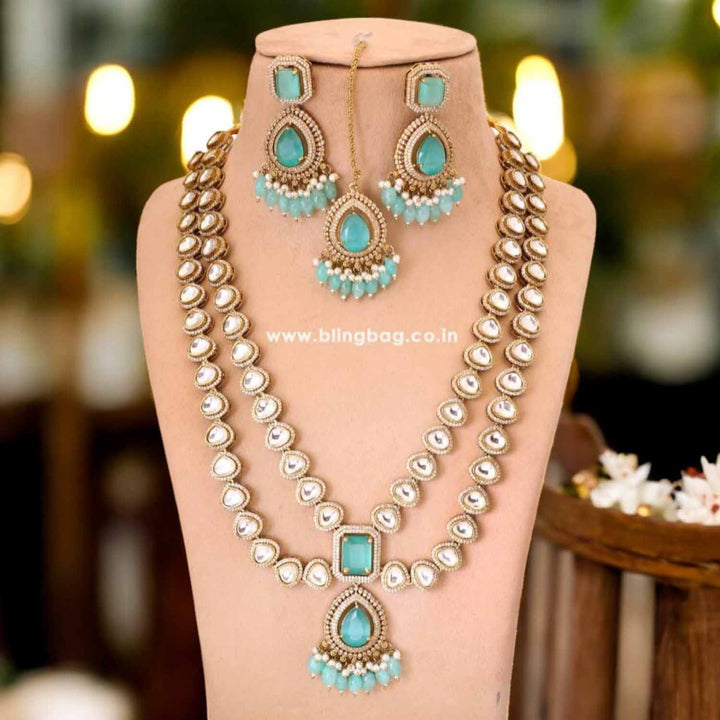 Turquoise Lexi Kundan Jewellery Set