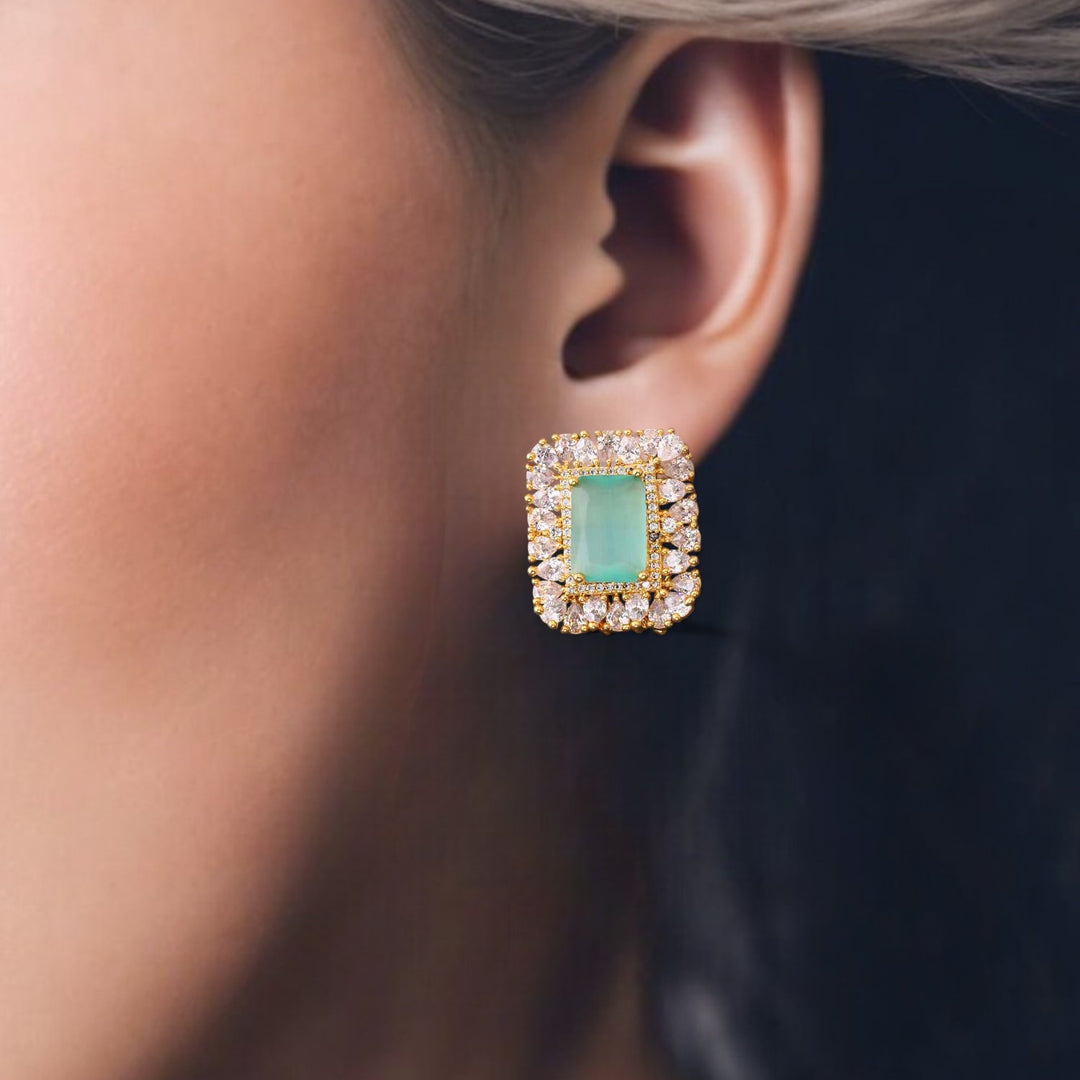 Turquoise Llorente Zirconia Studs