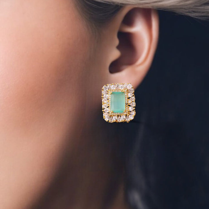 Turquoise Llorente Zirconia Studs