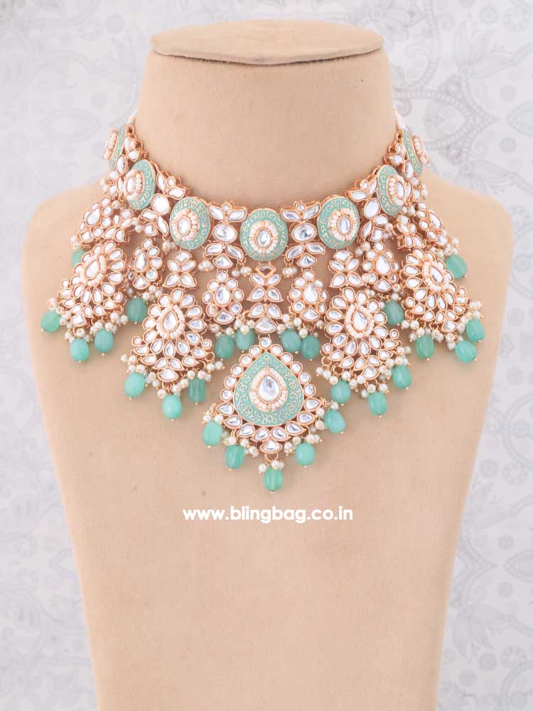Turquoise Maithili Jewellery Set