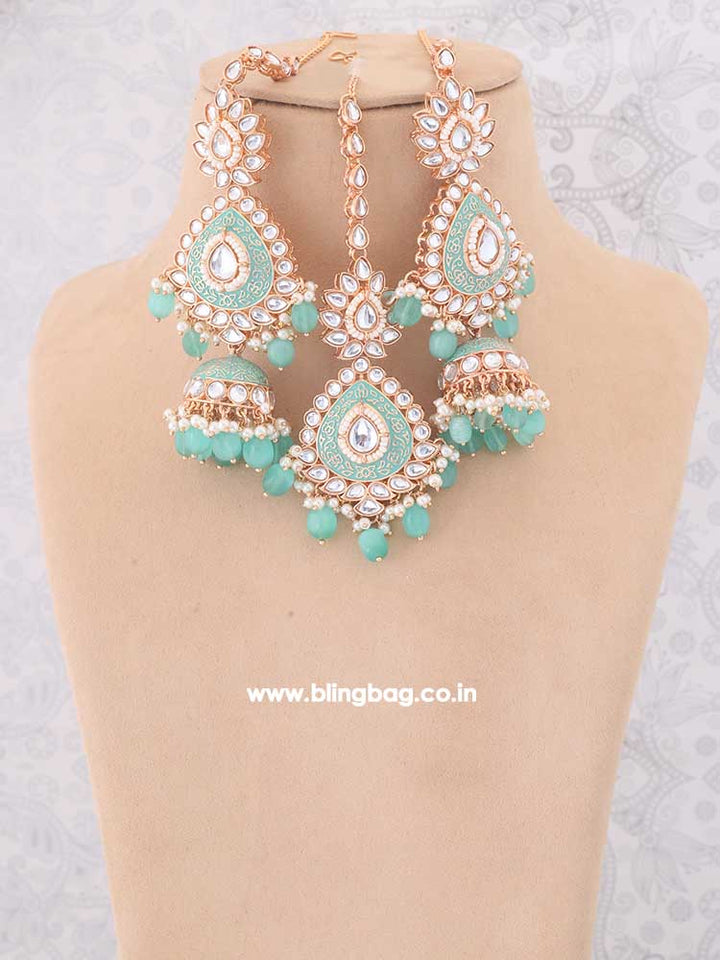 Turquoise Maithili Jewellery Set