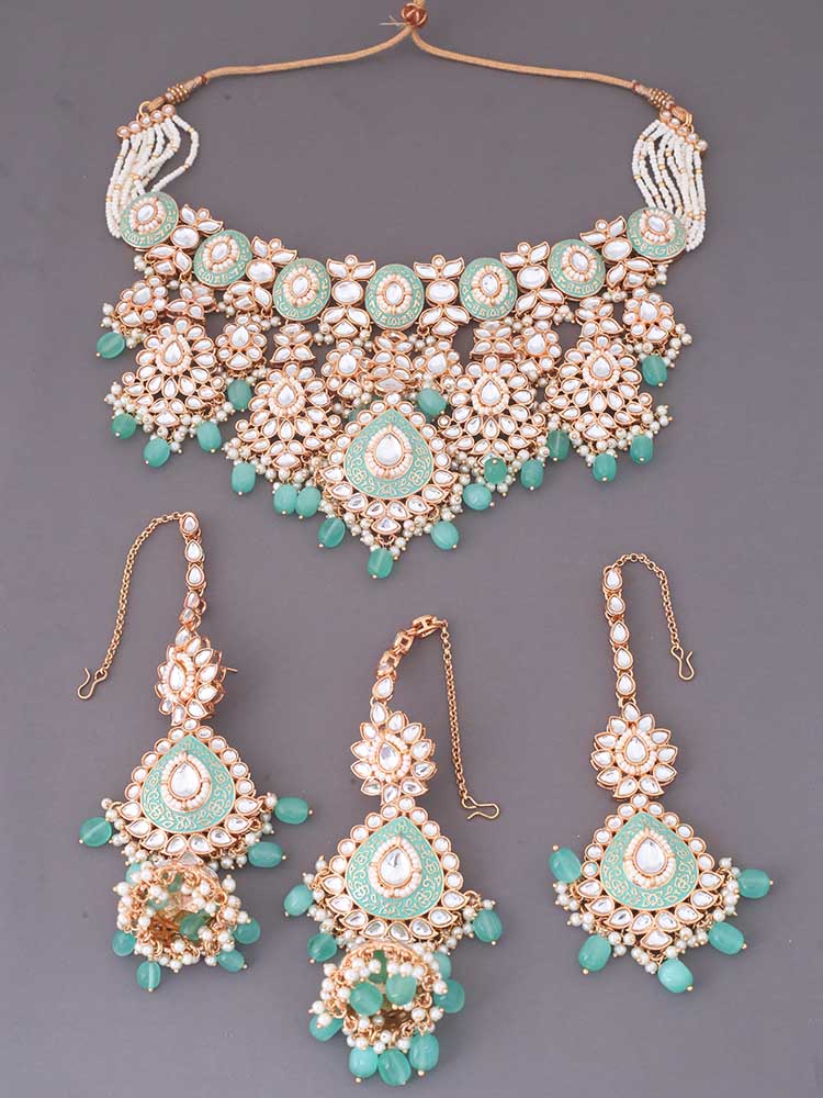 Turquoise Maithili Jewellery Set