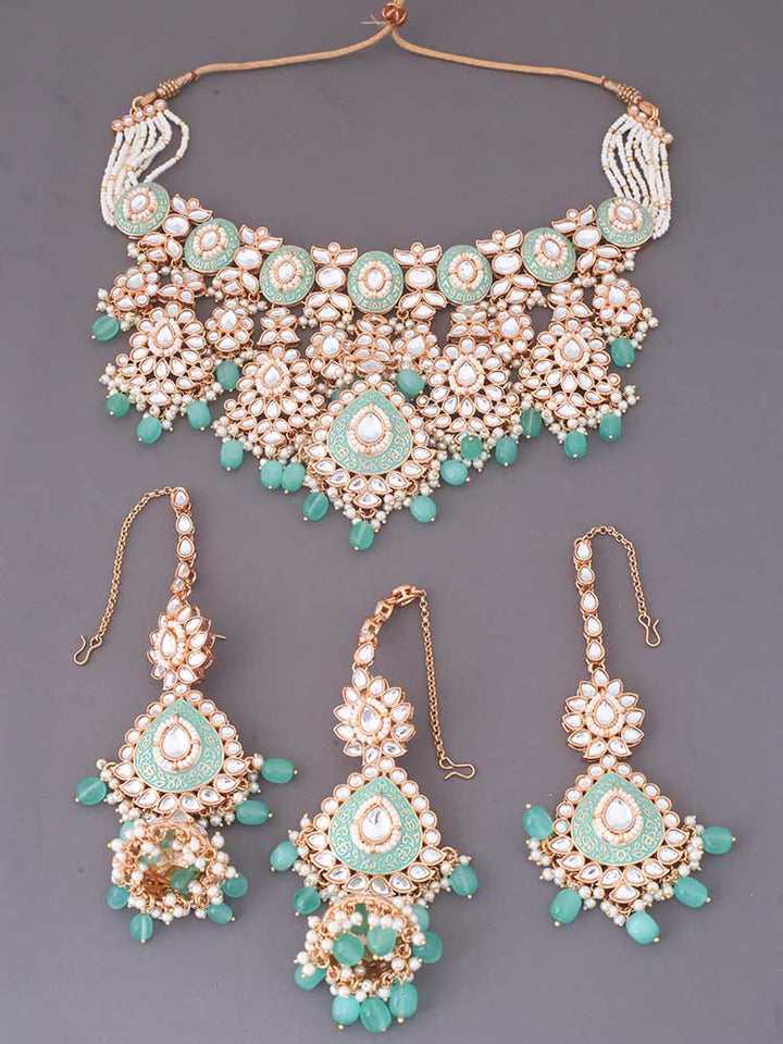 Turquoise Maithili Jewellery Set