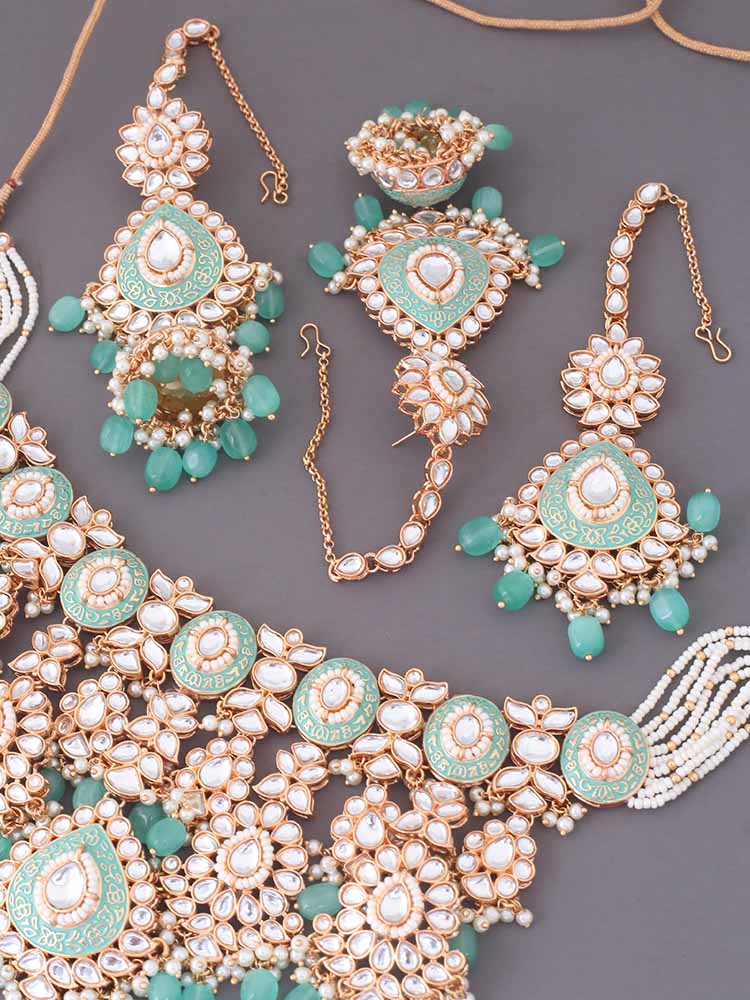 Turquoise Maithili Jewellery Set