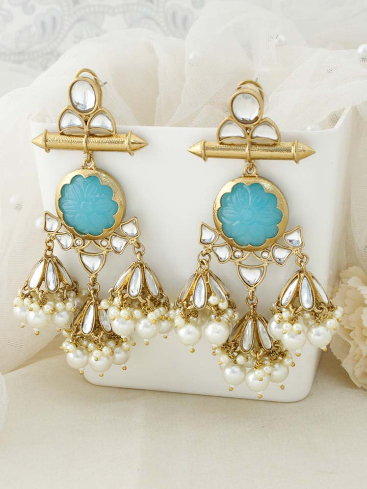 Turquoise Manjusri Jhumkis