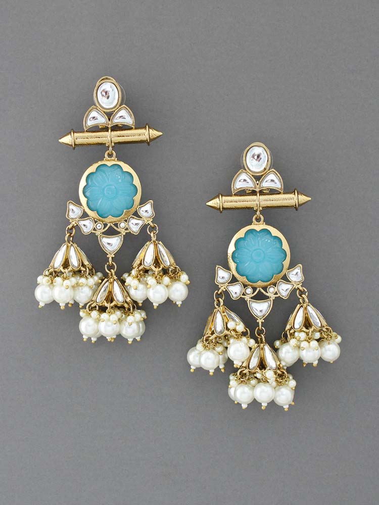 Turquoise Manjusri Jhumkis