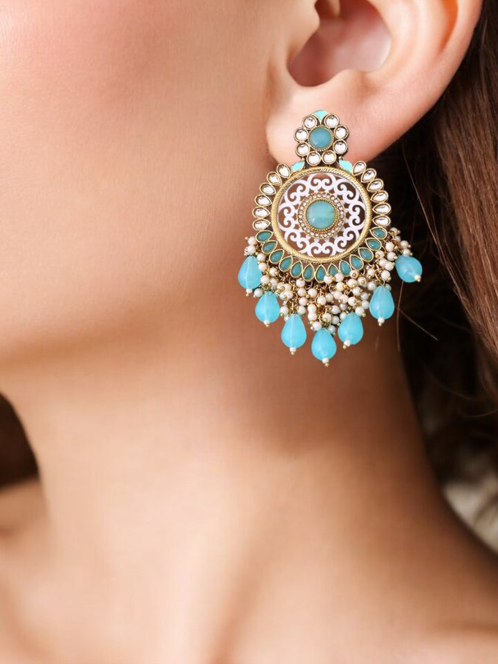 Turquoise Miraya Chandbalis