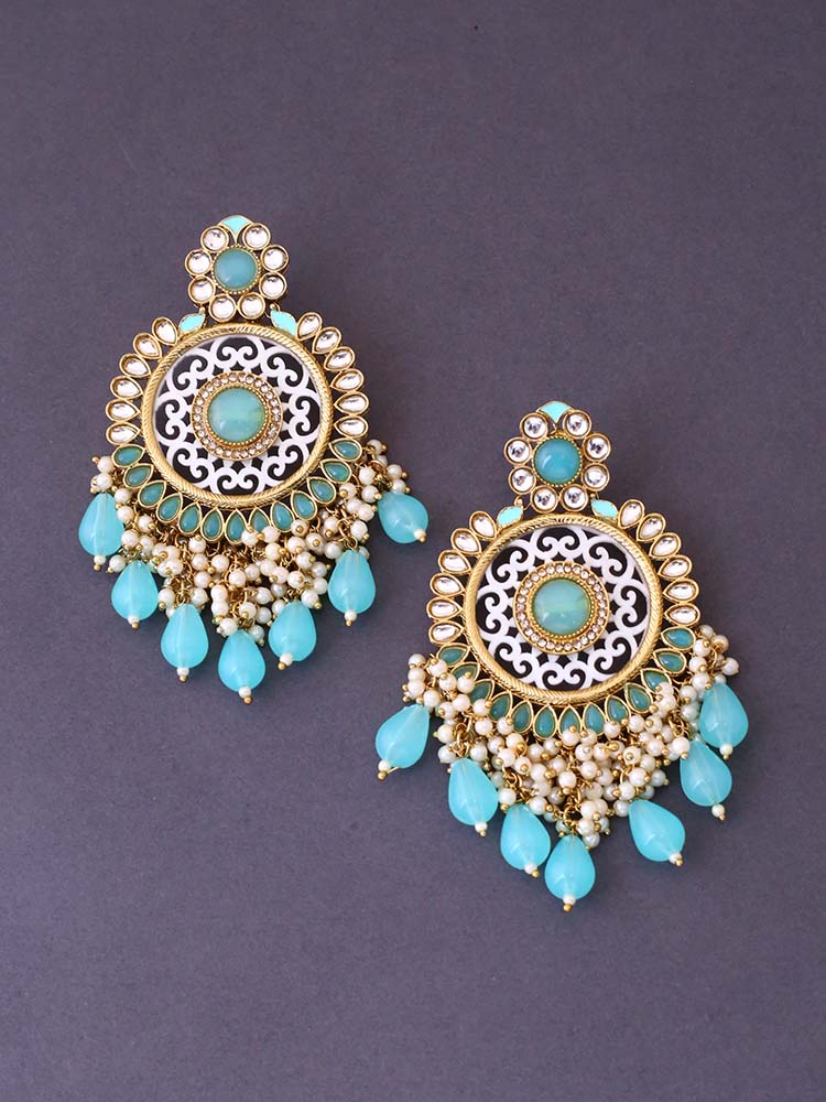 Turquoise Miraya Chandbalis