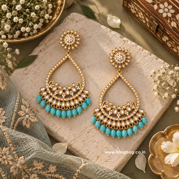 Turquoise Mishti Chandbalis