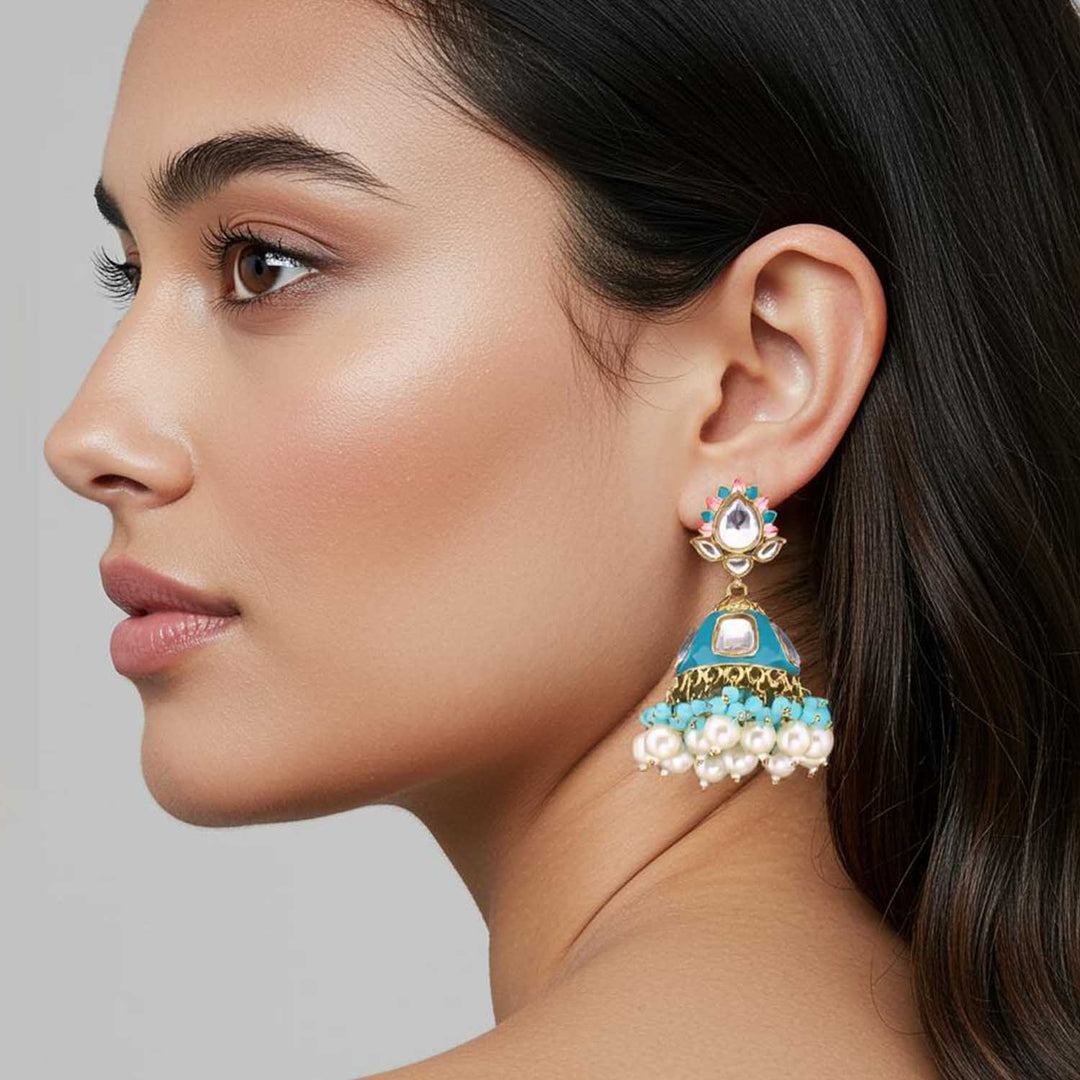 Turquoise Munira Jhumkis