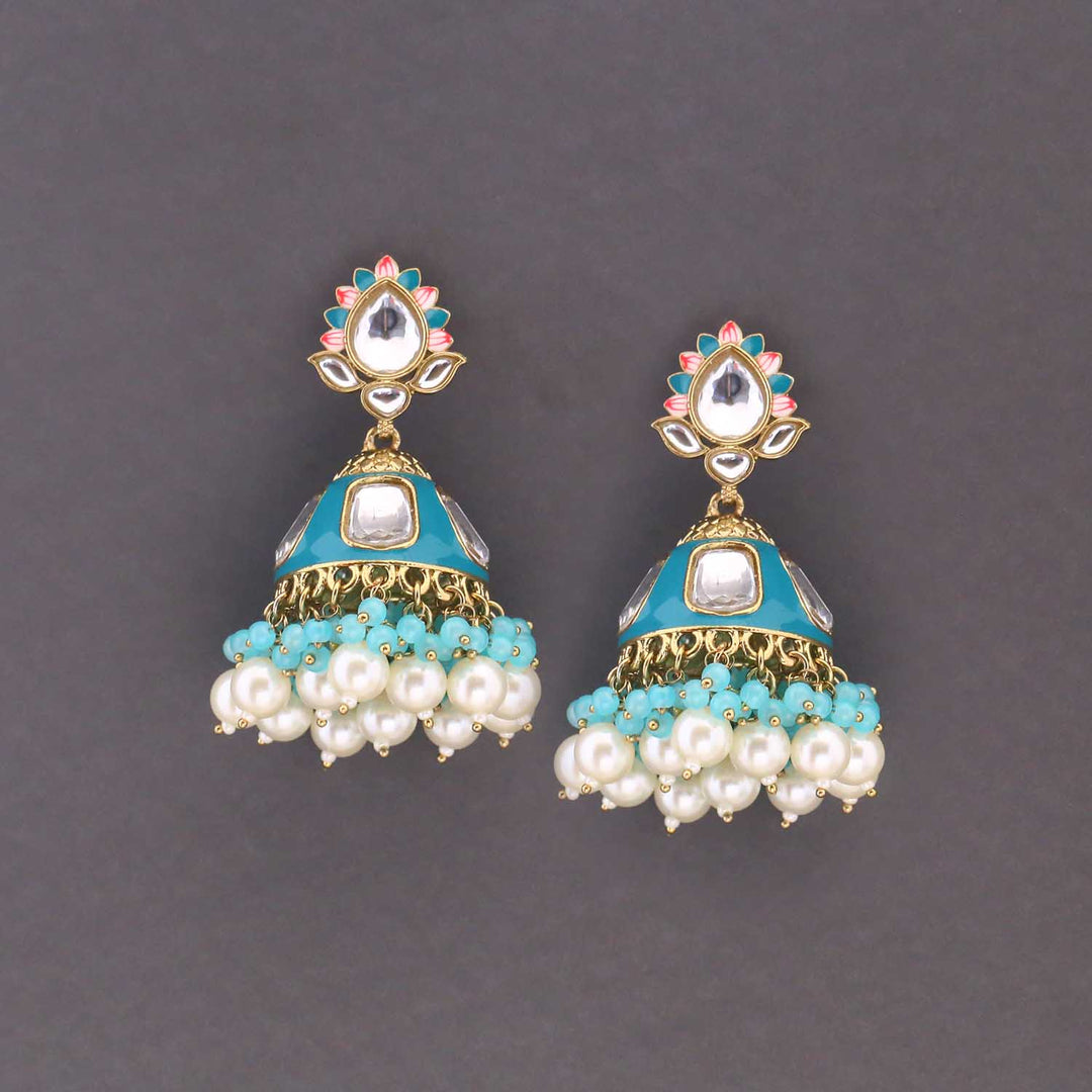 Turquoise Munira Jhumkis