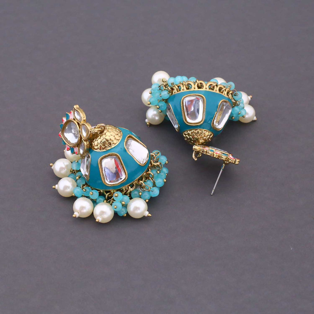 Turquoise Munira Jhumkis