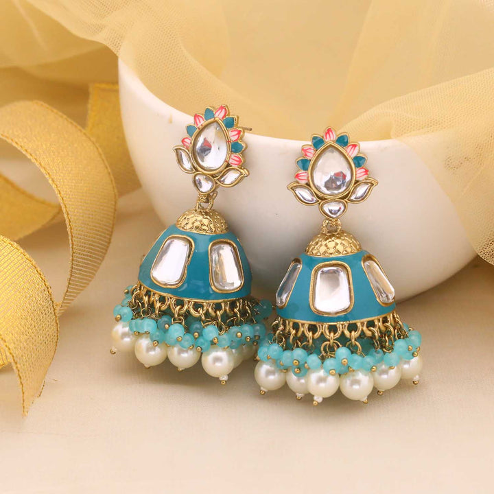 Turquoise Munira Jhumkis
