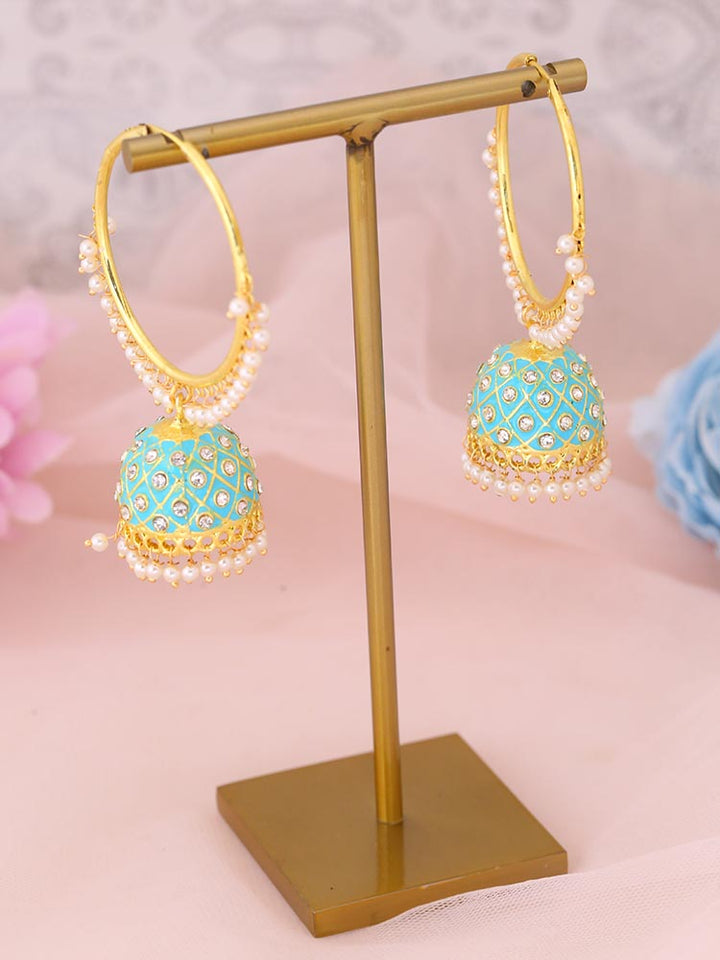 Turquoise Mythri Jhumkis
