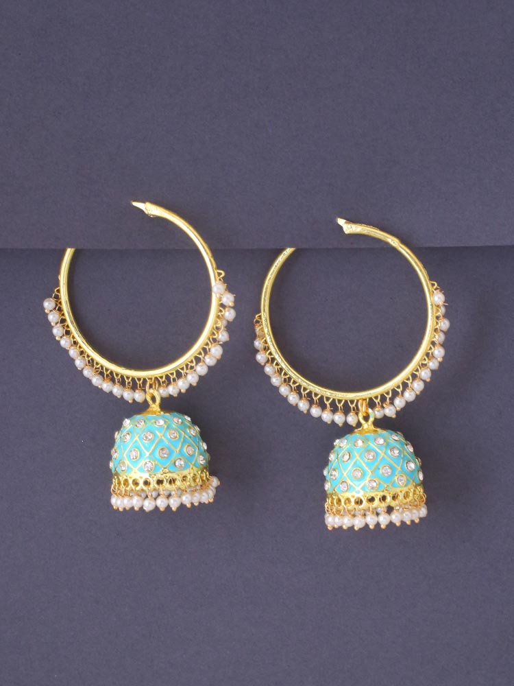 Turquoise Mythri Jhumkis