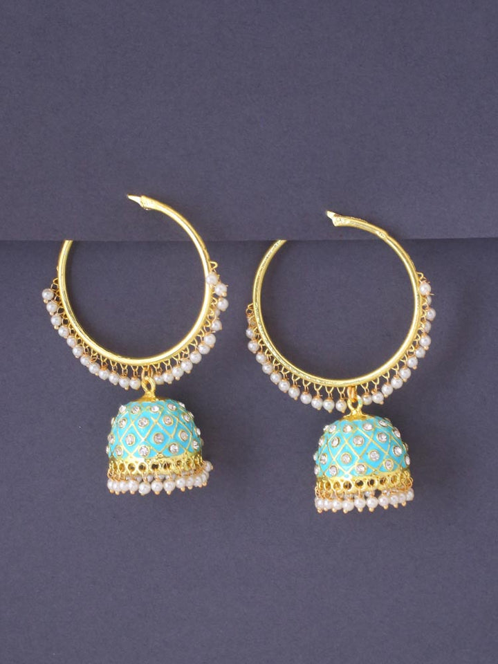 Turquoise Mythri Jhumkis
