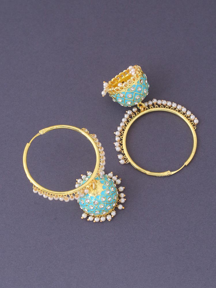 Turquoise Mythri Jhumkis