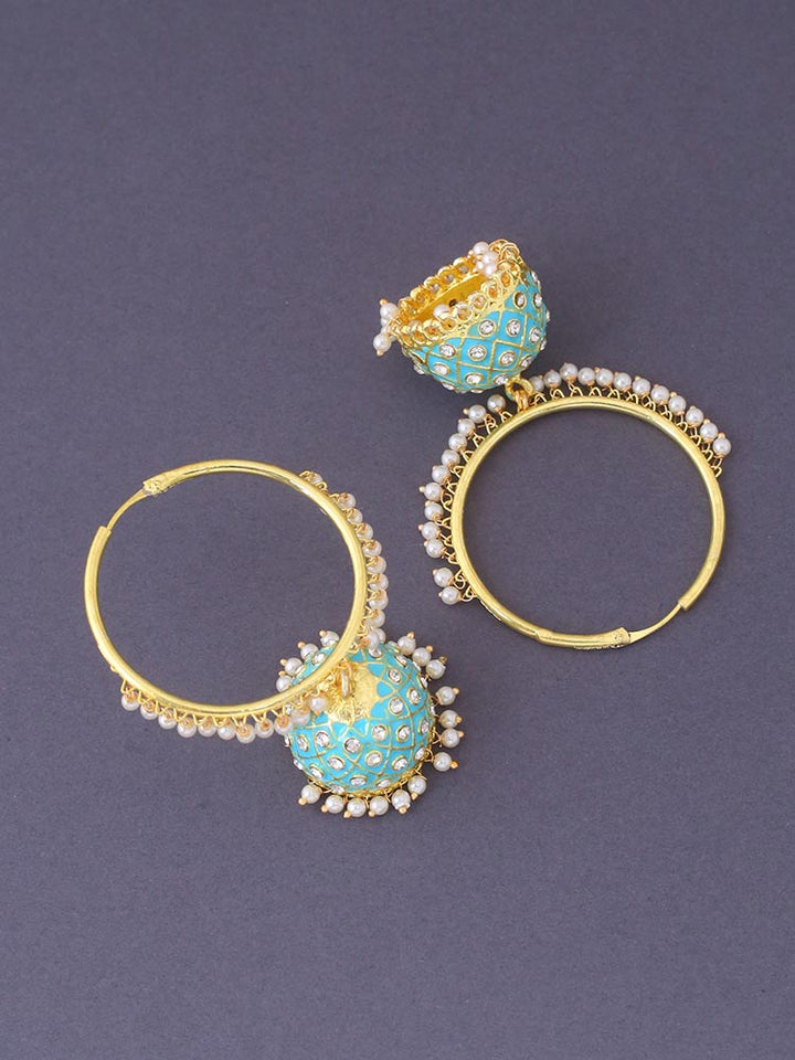 Turquoise Mythri Jhumkis