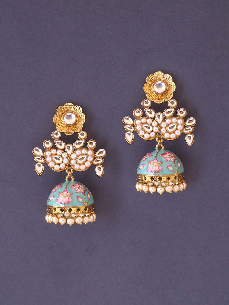 Turquoise Naile Jhumkis