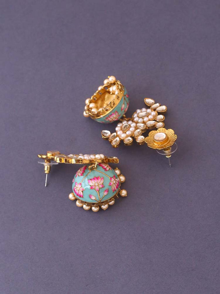 Turquoise Naile Jhumkis
