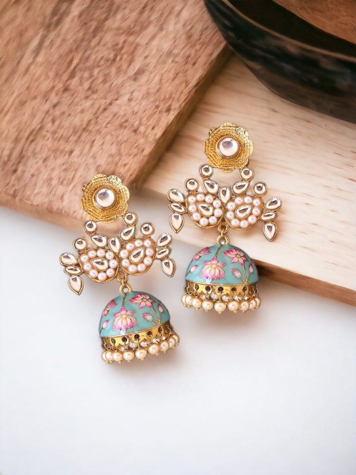 Turquoise Naile Jhumkis
