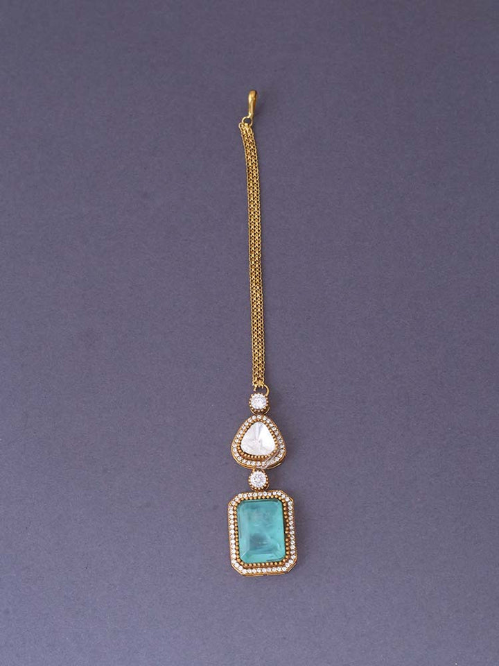 Turquoise Nazma Maang Tikka