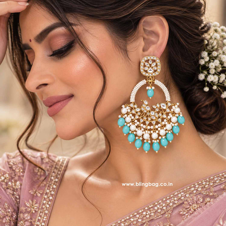 Turquoise Nishi chandbalis