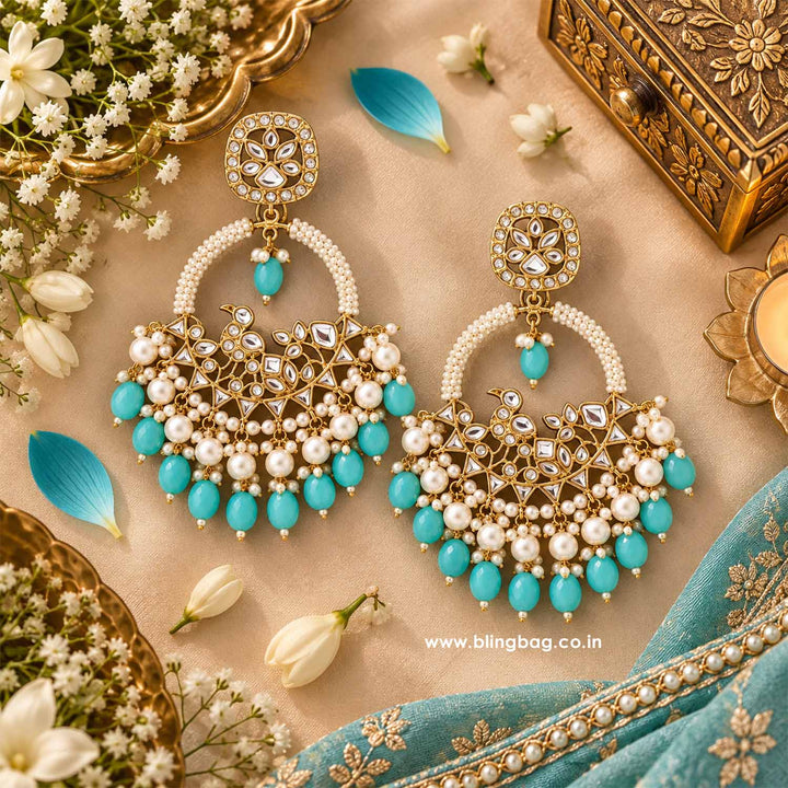 Turquoise Nishi chandbalis